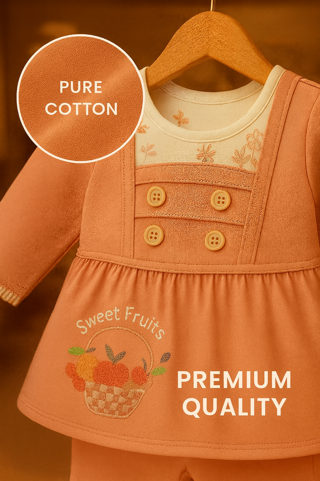 Snug & Shine - Sweet Fruits Premium Cotton Kidswear (For 0 to 4 month)