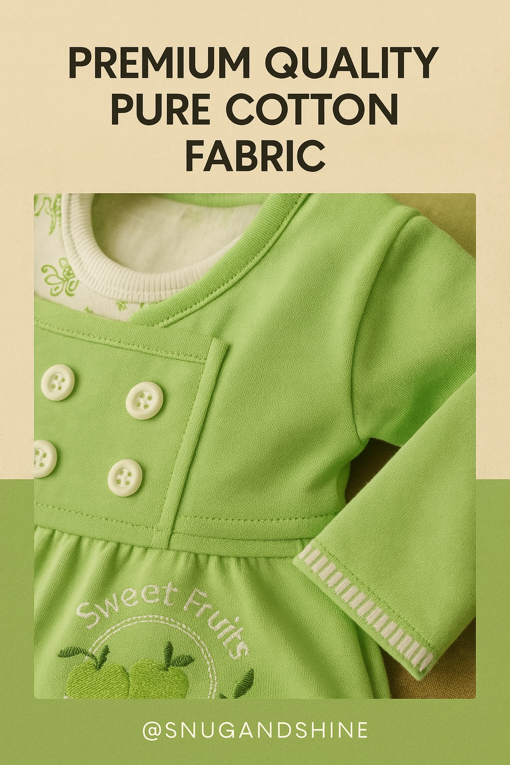 Snug & Shine - Sweet Fruits Premium Cotton Kidswear (For 0 to 4 month)